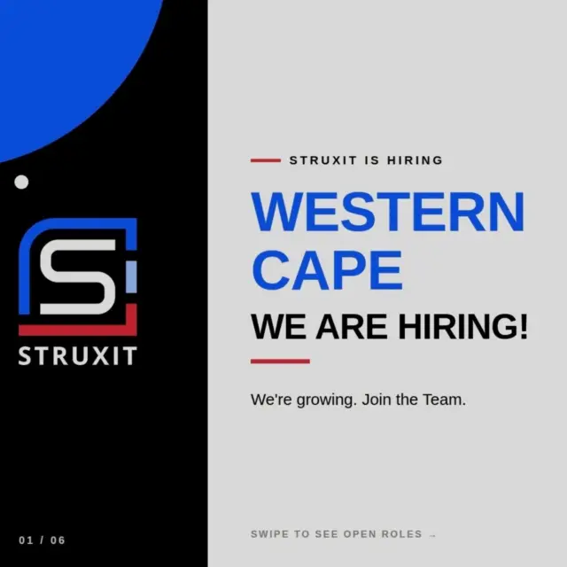 We’re hiring in the Western Cape. 

STRUXIT is looking for talented engineers and draughtspeople to join our Western Cape team. 

If you’re ready for your next move with a dynamic engineering consultancy, we’d love to hear from you:

🔹 Site Engineer — Cape Town
🔹 Structural Engineer — Western Cape
🔹 Structural Draughtsperson / Modeller (Revit Proficient) — Western Cape
🔹 Civil Engineer — Western Cape

Interested? Forward your CV and Academic Record to talent@struxit.com

#NowHiring #WesternCape #CapeTown #Engineering #CivilEngineering StructuralEngineering Careers STRUXIT